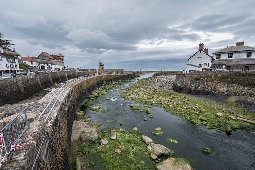 Lynmouth harbor with tide out North Devon