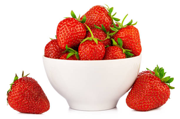 istock bowl with strawberries isolated on white background 1456808038