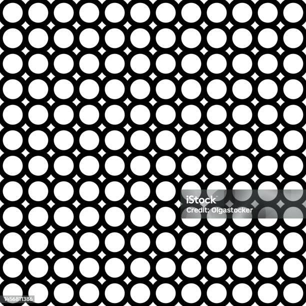 Vector Seamless Pattern Circles Rings Black White Stock Illustration ...