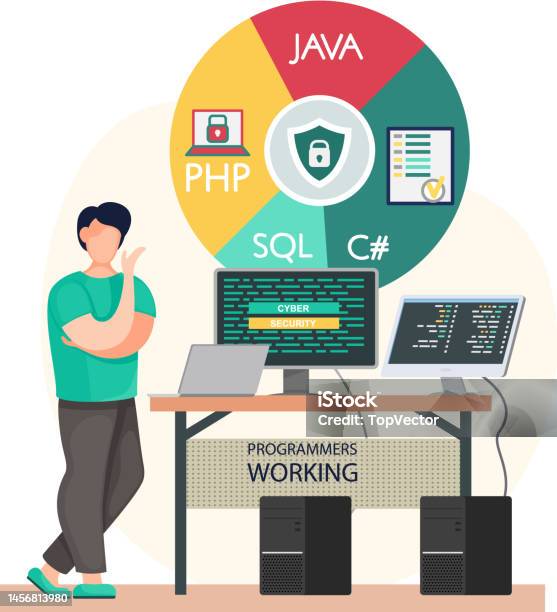 Programmer Engineering And Coding Programmer Working On Web Development ...