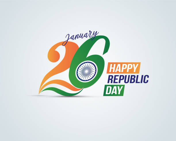 Indian Republic day concept Indian Republic day concept with text 26 January design background. number 26 stock illustrations