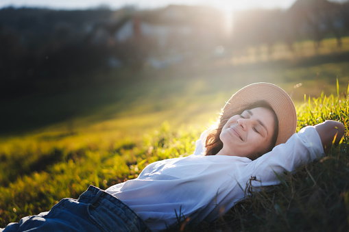 Little Girl Napping on the Grass