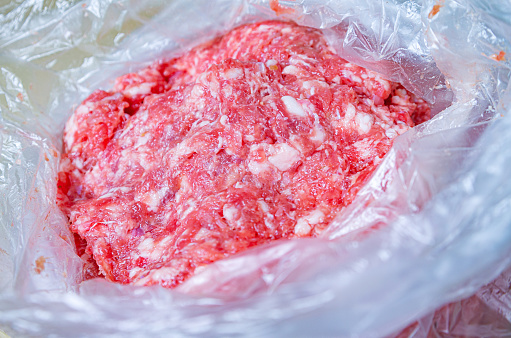 Raw meat fore home fast-food.