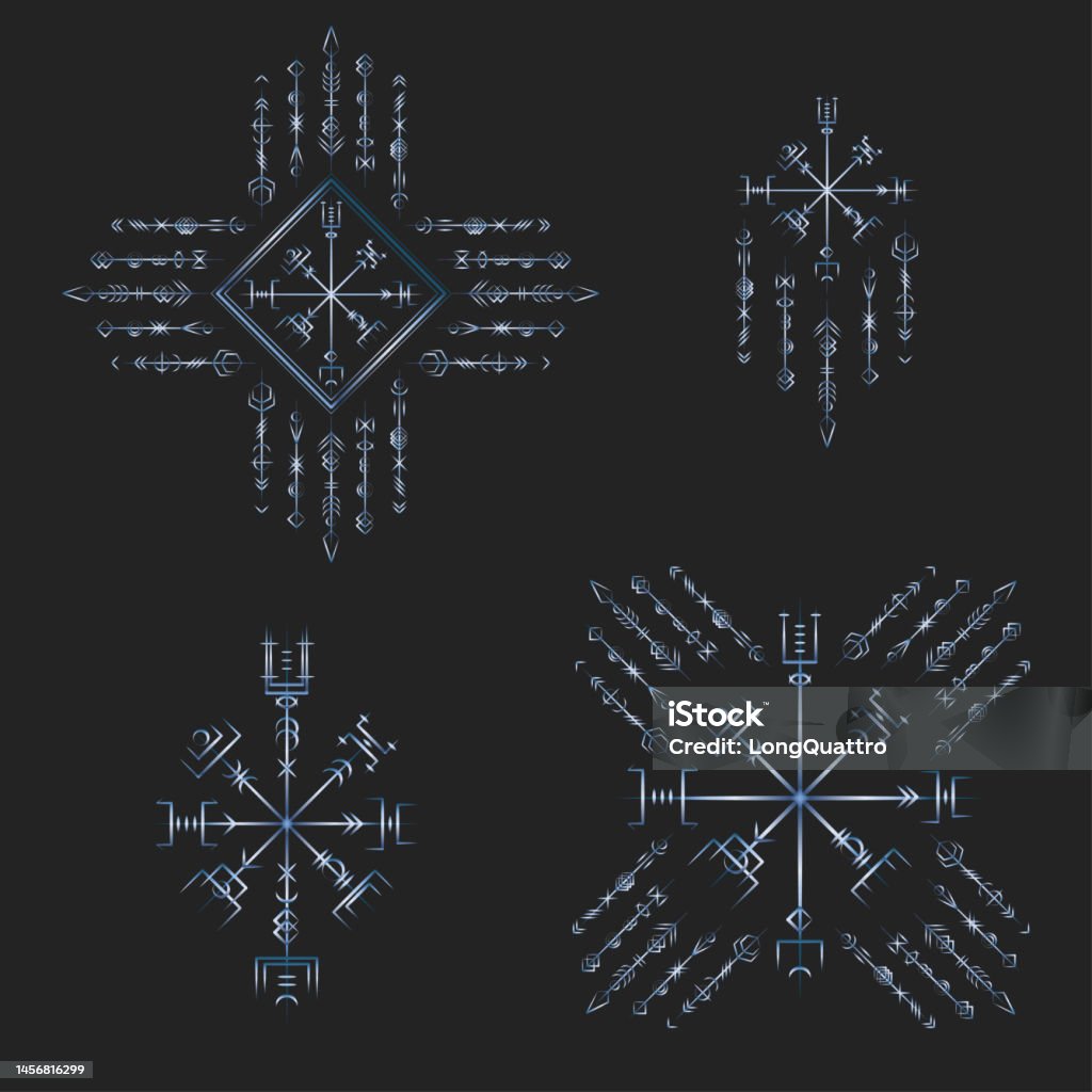 Runic Arrt Dark Runic Symbols Dreamer Deco Stock Illustration - Download Image Now ...
