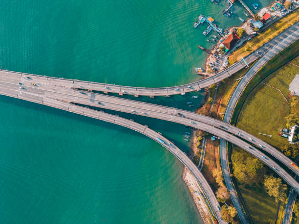 istock Morning Penang bridge aerial point of view 1456820149