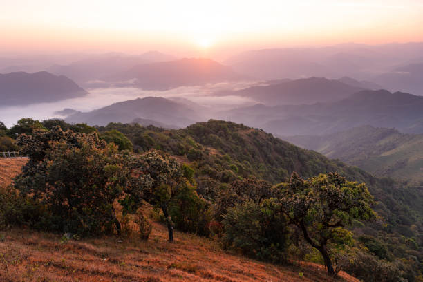 istock Mountian range landscape look from view point of Pui Ko Mountain 1456821475