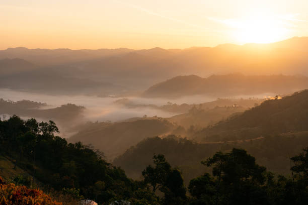 istock Mountian range landscape look from view point of Montawan Mountain 1456821867