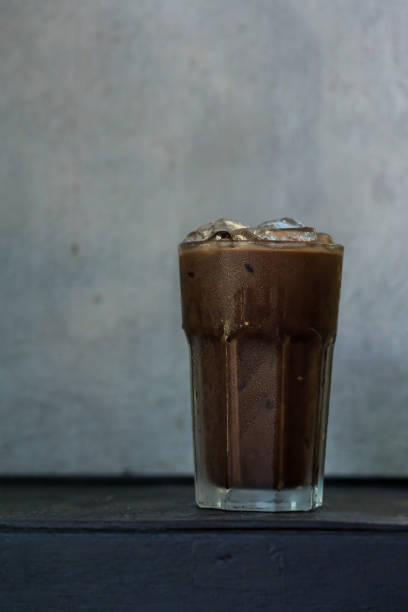 istock Iced mocha coffee with ice in a clean glass 1456823058