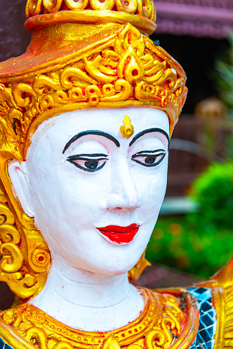 Thai style angel statue in Nantaram temple, Thailand.