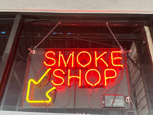 Smoke shop sign stock photo