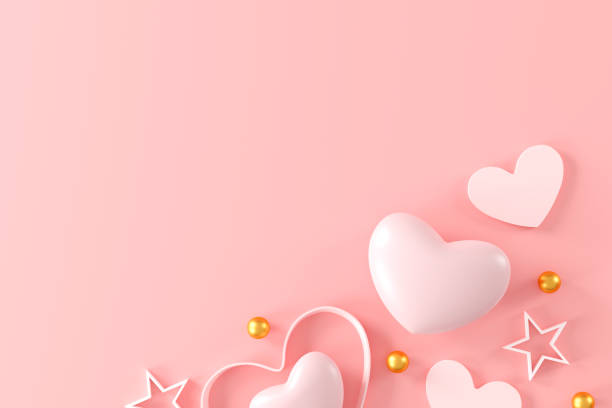istock Happy valentines day background. Abstract background minimal style for branding product presentation on Valentines day. template greeting card design. 3D illustration 1456830849