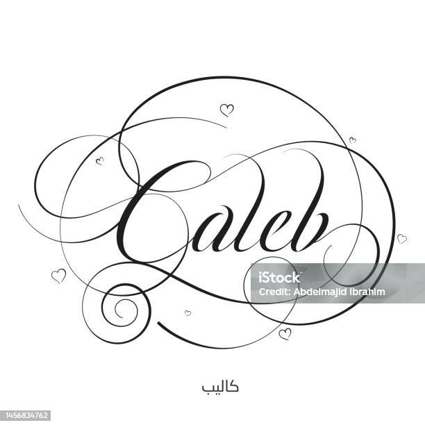 Caleb Color English Calligraphy Caleb Vector Name Stock Illustration - Download ...
