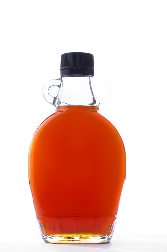 maple syrup on a white background