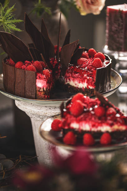 istock Tasty chocolate cake with raspberries 1456843484