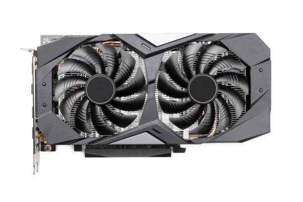 istock Computer graphic card, video card with two fans, isolated 1456850867