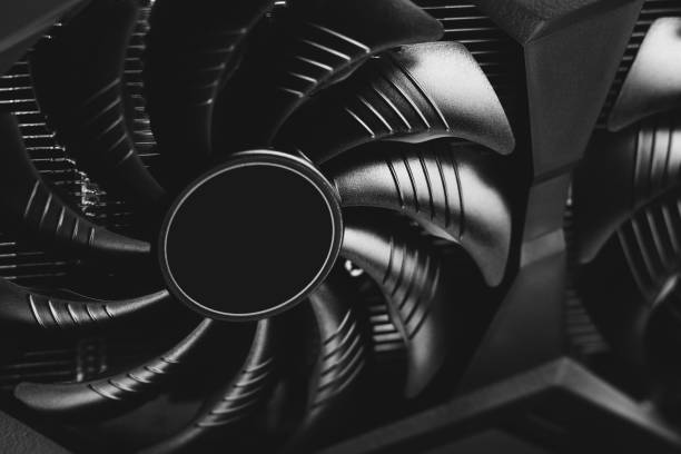 istock Computer graphic card, video card with two fans 1456850871