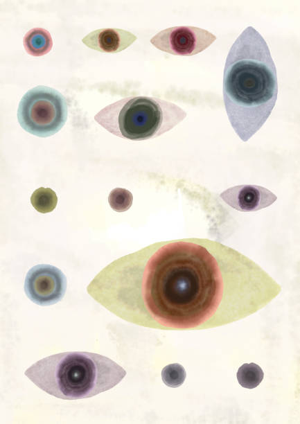 istock Watercolor painting, Abstract artwork of eye. minimal art 1456853759