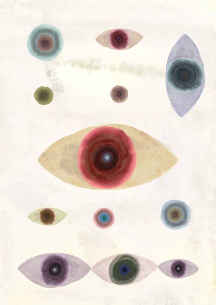 istock Watercolor painting, Abstract artwork of eye. minimal art 1456853763