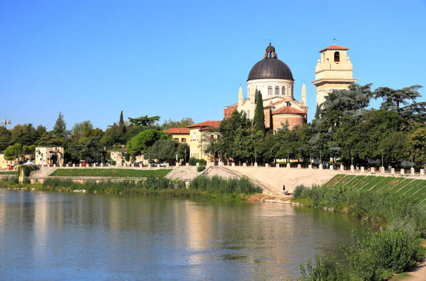 Verona on the Adige River. Veneto, Italy, Europe. stock photo
