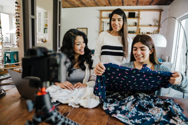 istock Three young adult women vlogging together 1456855189