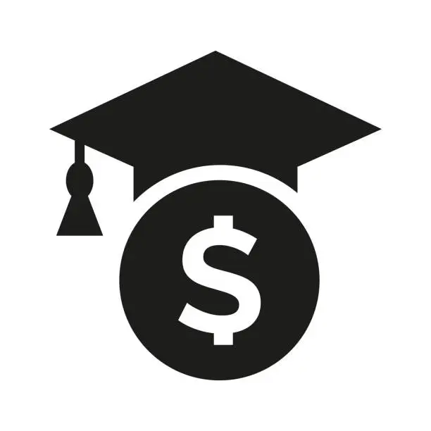 Vector illustration of Education grant icon on white background.