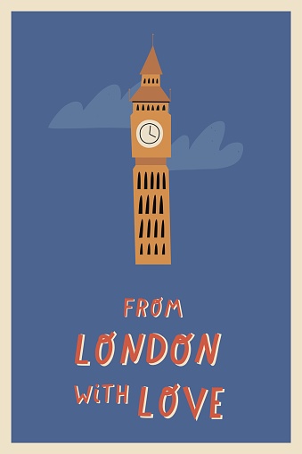 Big Ben London postcard vector