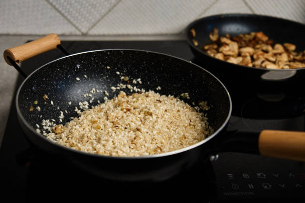 istock Process of cooking risotto in frying pan 1456865124