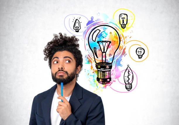 Retro Rocket on Head Profile - Colored Background - 3D Rendering