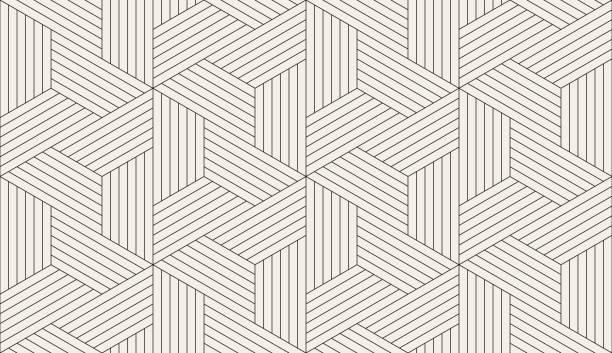 bezszwowy geometryczny wzór wektorowy - beige stock illustrations