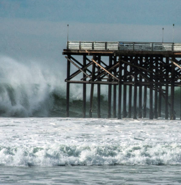 High Surf  Pacific Beach - Pacific Ocean. High Surf  Pacific Beach - Pacific Ocean. north pacific ocean globe stock pictures, royalty-free photos & images