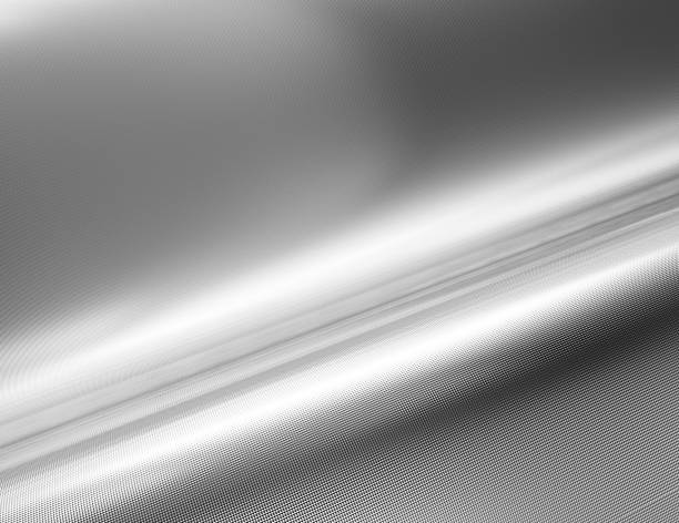 Abstrait Rayure argent aluminium fond en forme de vague - Photo