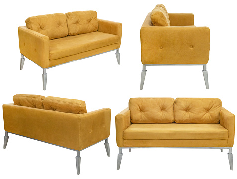 Sofa for office or home. Isolated from the background. In different angles. Interior element