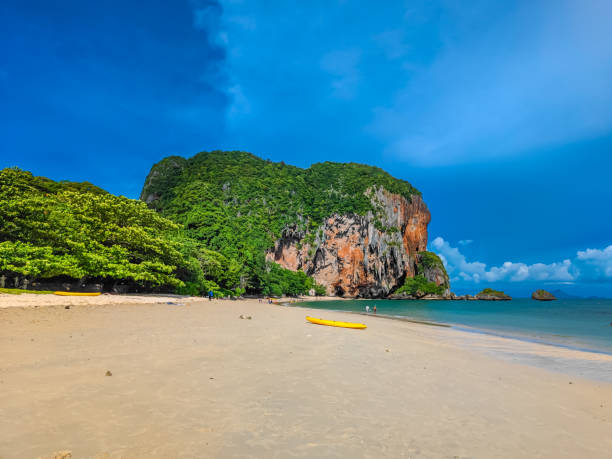 istock Sandy beach, blue sky, clear water at Phra Nang cave beach, Thailand 1456874803