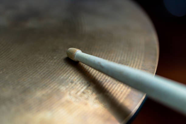 istock Drum stick hitting Hi-Hat cymbal with the tip 1456879632