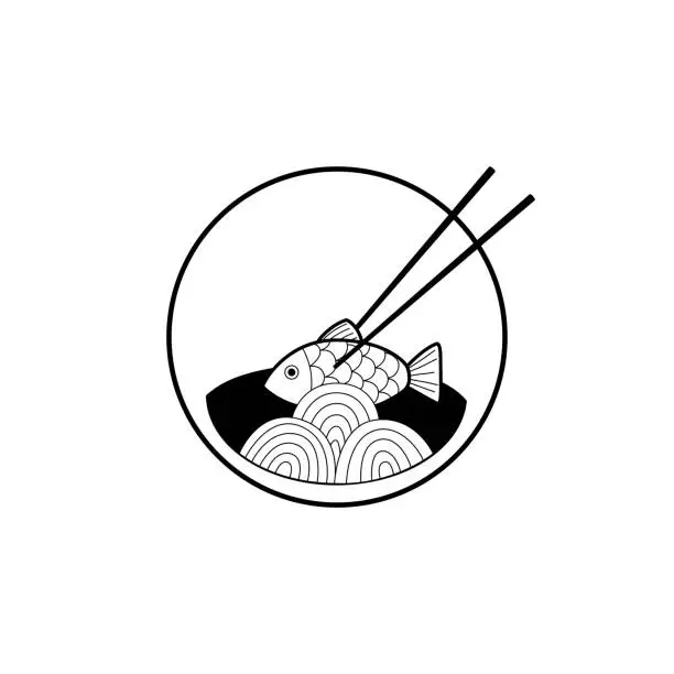 Vector illustration of Asian food logo