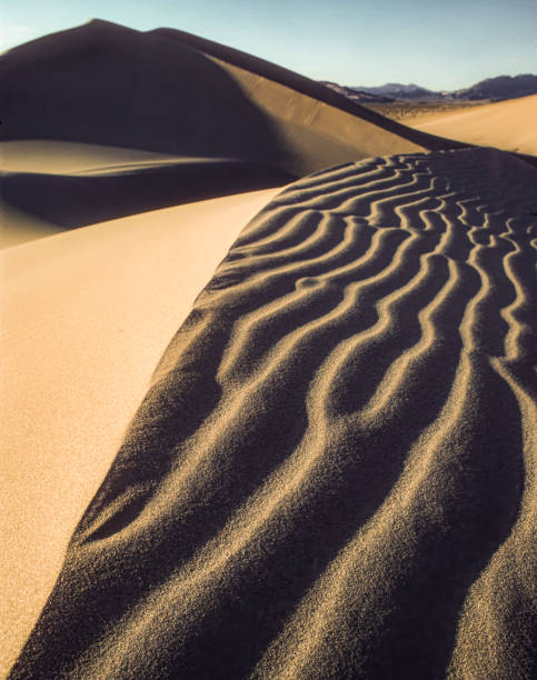 Ibex Sand Dunes in Death Valley National Park, California. Mojave Desert. Dunes created by wind. stock photo
