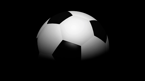 Football ball in dramatic darkness. / You can see the animation movie of this image from my iStock video portfolio. Video number: 1456534353