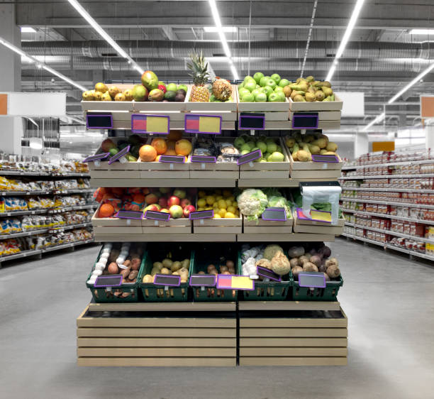 istock Fresh fruits and veggie at grocery store 1456885441