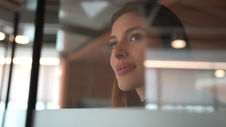 Contemplative businesswoman at the office