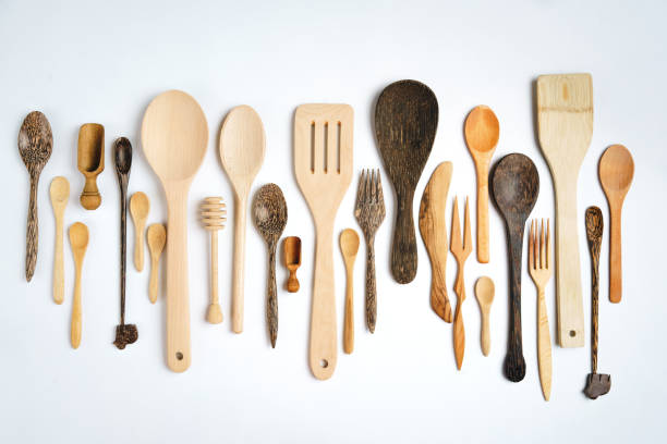 istock Various wooden spoons and spatulas on white background 1456888038