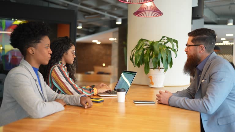 Business people in a meeting or a job interview at the office