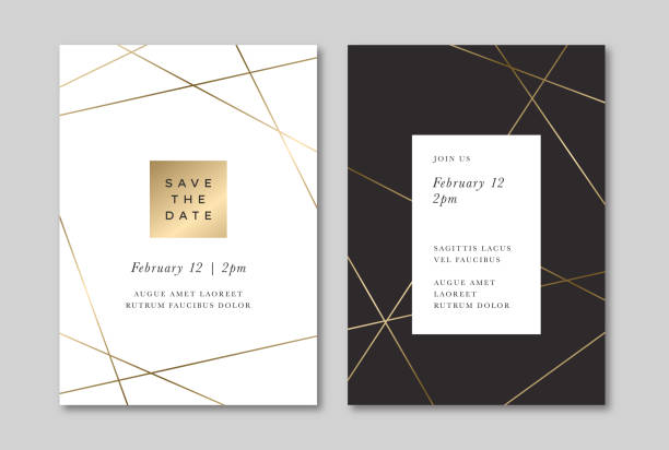 Save the Date Card — Marcel System Save the Date Card — Marcel System invitations templates stock illustrations