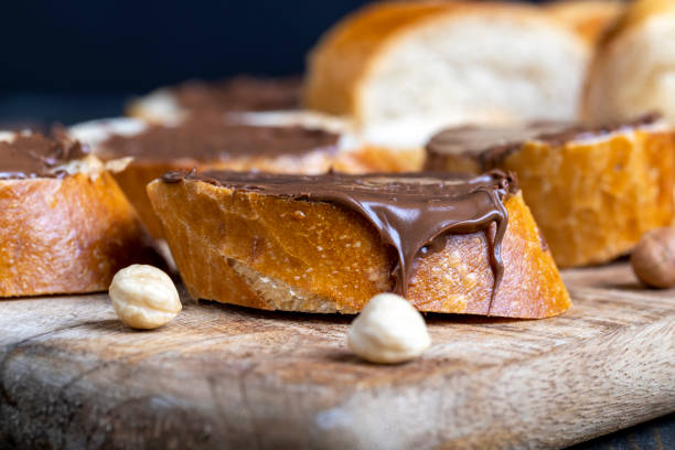 istock chocolate butter spread on a baguette, close up 1456892735