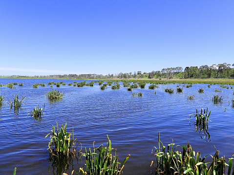 Crater Lake nearby the township in the Western District