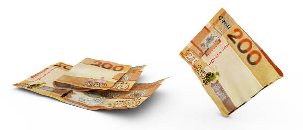istock Set of Gambian dalasi note isolated on white background. 3d rendering 1456895112