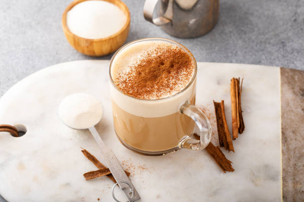 istock Coffee with collagen powder added topped with cinnamon 1456907116