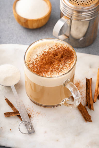 istock Coffee with collagen powder added topped with cinnamon 1456907140