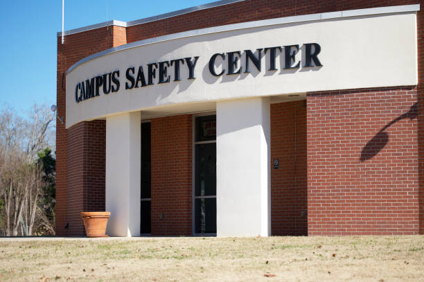 istock Campus safety center sign on building 1456926970