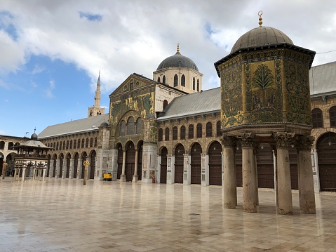 Umayyad mosque courtyard in Damascus, Syria