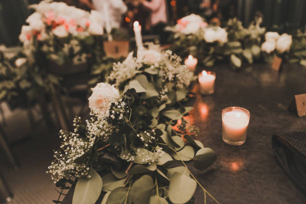 istock wedding venue tables flowers alcohol reception celebration candles 1456928969